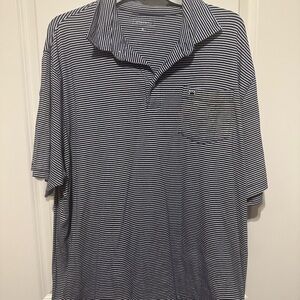 Crown & Ivy Navy and White Striped Polo